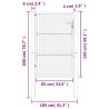 Portail de jardin anthracite 105 x 200 cm acier 
