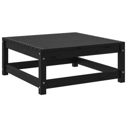Repose-pied de jardin 70x70x30 cm noir bois de pin solide 