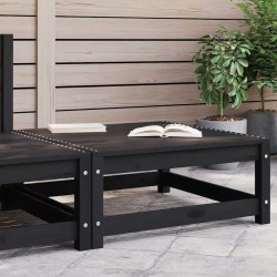 Repose-pied de jardin 70x70x30 cm noir bois de pin solide 