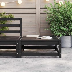 Repose-pied de jardin 70x70x30 cm noir bois de pin solide 
