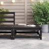 Repose-pied de jardin 70x70x30 cm noir bois de pin solide 