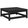 Repose-pied de jardin 70x70x30 cm noir bois de pin solide 