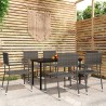 Ensemble à manger de jardin 7 pcs Gris 