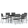 Ensemble à manger de jardin 7 pcs Gris 