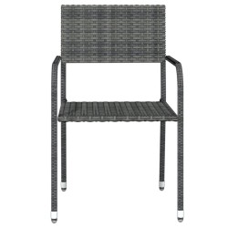 Ensemble à manger de jardin 7 pcs Gris 