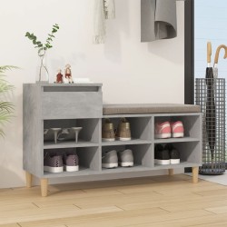 Armoire à chaussures Gris béton 102x36x60 cm Bois d'ingénierie 