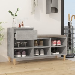 Armoire à chaussures Gris béton 102x36x60 cm Bois d'ingénierie 