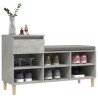 Armoire à chaussures Gris béton 102x36x60 cm Bois d'ingénierie 