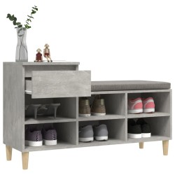 Armoire à chaussures Gris béton 102x36x60 cm Bois d'ingénierie 