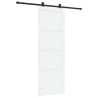 Porte coulissante avec quincaillerie blanche 83x232 cm en bois massif pin 