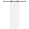 Porte coulissante avec quincaillerie blanche 83x232 cm en bois massif pin 