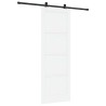 Porte coulissante avec quincaillerie blanche 83x232 cm en bois massif pin 