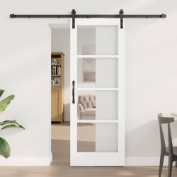 Porte coulissante avec quincaillerie 'ORKDAL'blanche 73,5 x 198,5 cm 