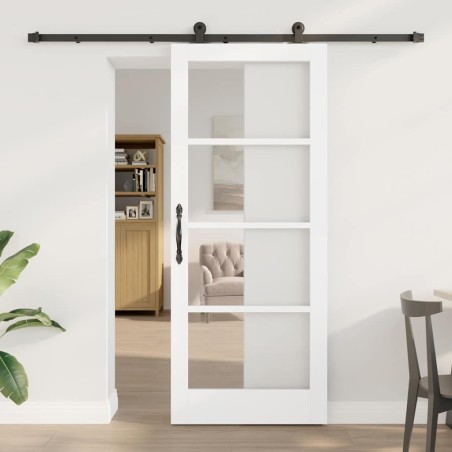 Porte coulissante avec kit de quincaillerie 'ORKDAL'blanche 83x202 cm 