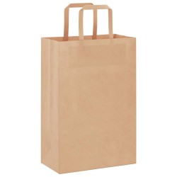 Sacs en papier 50 pcs avec poignées marron 21x11x31 cm 