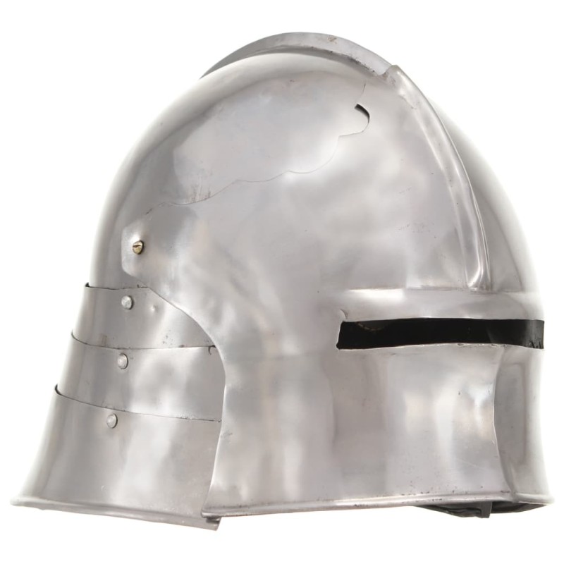 Casque de chevalier médiéval antique pour GN Argenté Acier 