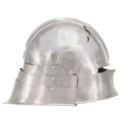 Casque de chevalier médiéval antique pour GN Argenté Acier 