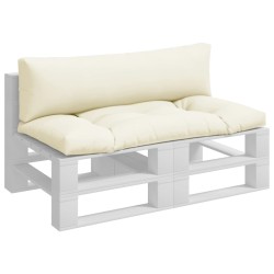Coussins de palette lot de 2 sable tissu 