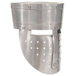 Casque de chevalier médiéval antique pour GN Argenté Acier 