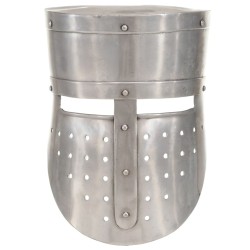 Casque de chevalier médiéval antique pour GN Argenté Acier 