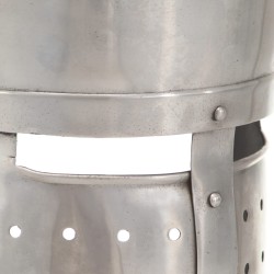 Casque de chevalier médiéval antique pour GN Argenté Acier 