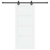 Porte Coulissante avec Kit de Quincaillerie Blanche 86x198,5 cm Bois de Pin Massif 