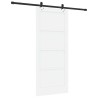 Porte Coulissante avec Kit de Quincaillerie Blanche 86x198,5 cm Bois de Pin Massif 