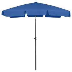 Parasol de plage bleu azuré 180x120 cm 
