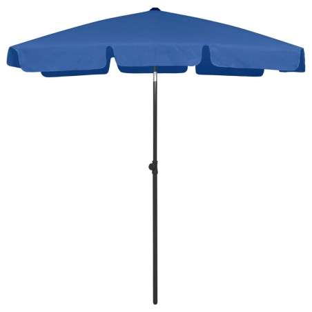 Parasol de plage bleu azuré 180x120 cm 