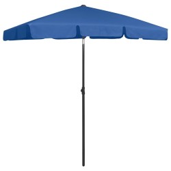Parasol de plage bleu azuré 180x120 cm 
