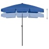 Parasol de plage bleu azuré 180x120 cm 