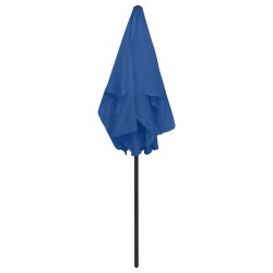 Parasol de plage bleu azuré 180x120 cm 