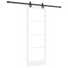 Porte coulissante avec quincaillerie blanche 78x202 cm en pin massif 