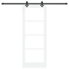Porte coulissante avec quincaillerie blanche 78x202 cm en pin massif 
