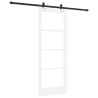 Porte coulissante avec quincaillerie blanche 78x202 cm en pin massif 