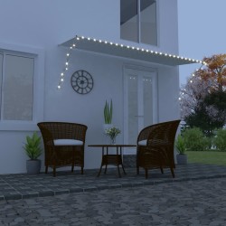 Auvent rétractable avec LED 400x150 cm Crème 