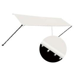 Auvent rétractable avec LED 400x150 cm Crème 