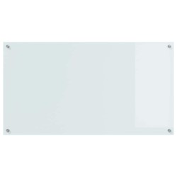 Crédence de Cuisine Blanche 110x60x0,6 cm en Verre Trempé 