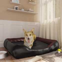 Lit pour chien Noir et marron 105x80x25 cm Similicuir 