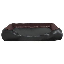 Lit pour chien Noir et marron 105x80x25 cm Similicuir 
