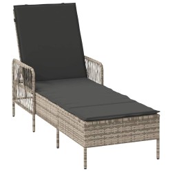 Chaise Longue Ensemble de 3 Gris clair et gris foncé 