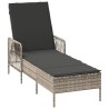 Chaise Longue Ensemble de 3 Gris clair et gris foncé 