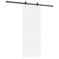 Porte Coulissante avec Kit Matériel 'ORKDAL'en Bois Massif de Pin Blanc 