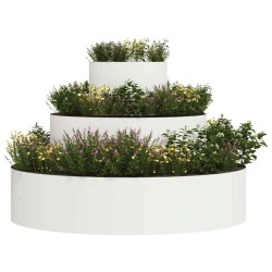 Grand pot en métal Acier/Blanc Acier revêtu de poudre Grand 