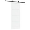 Porte coulissante avec quincaillerie blanche 83x211 cm en bois massif de pin 