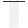 Porte coulissante avec quincaillerie blanche 83x211 cm en bois massif de pin 