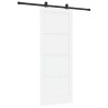 Porte coulissante avec quincaillerie blanche 83x211 cm en bois massif de pin 