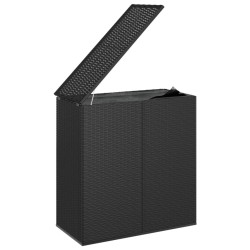 Boîte à coussins de jardin Résine tressée 100x49x103,5 cm Noir 