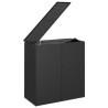 Boîte à coussins de jardin Résine tressée 100x49x103,5 cm Noir 
