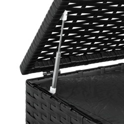 Boîte à coussins de jardin Résine tressée 100x49x103,5 cm Noir 